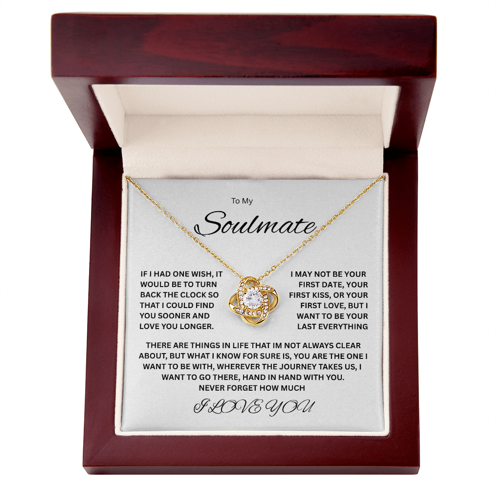 Charming Love Knot Necklace "To My Soulmate"