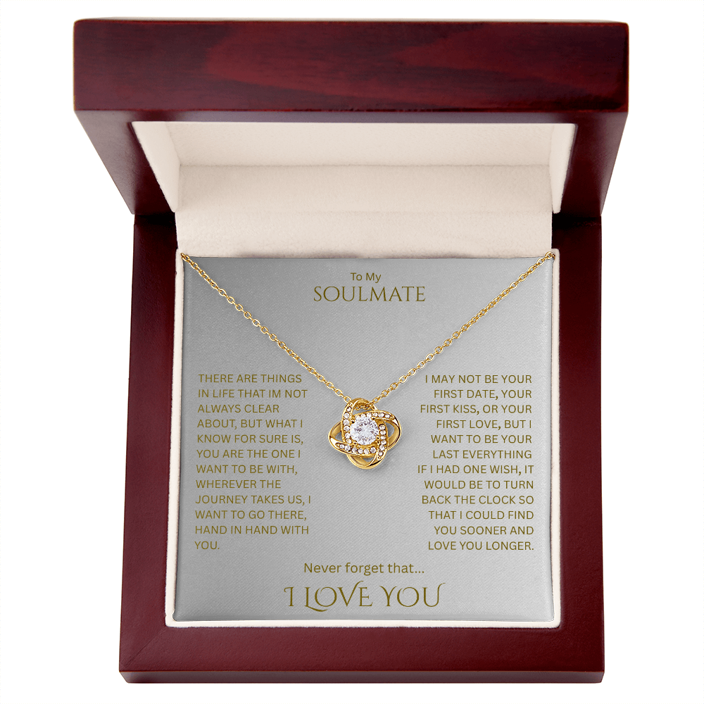 Elegant Gift "To My Soulmate" Love Knot Necklace