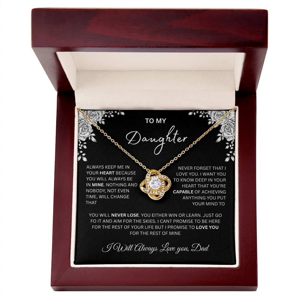 "To My Daughter, Love Dad" Gift - Love Knot Necklace