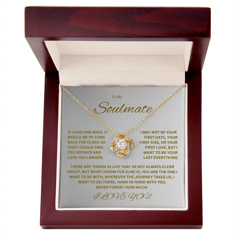 Charming Love Knot Necklace "To My Soulmate"