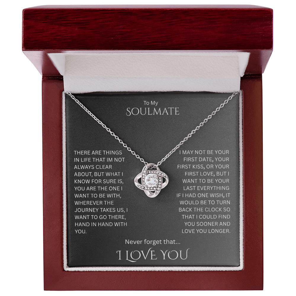 Elegant Gift "To My Soulmate" Love Knot Necklace