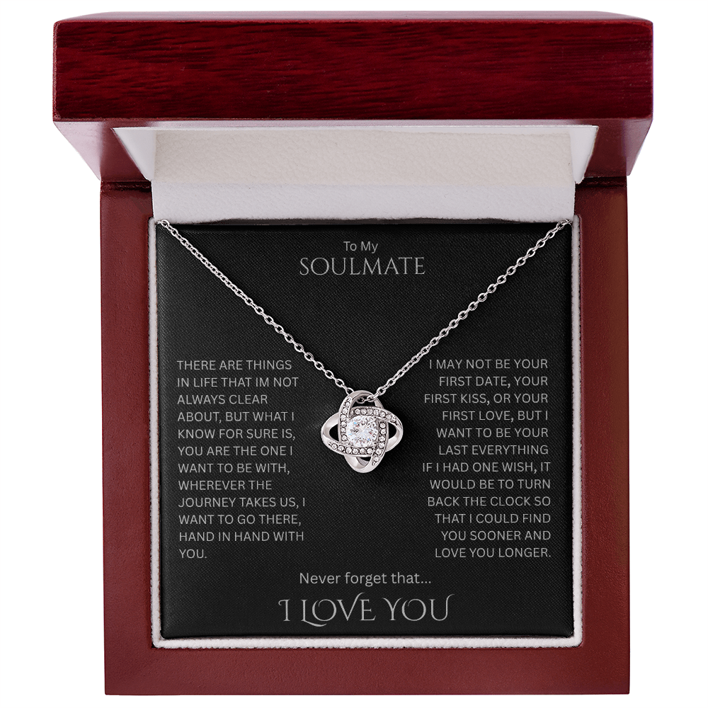 Elegant Gift "To My Soulmate" Love Knot Necklace