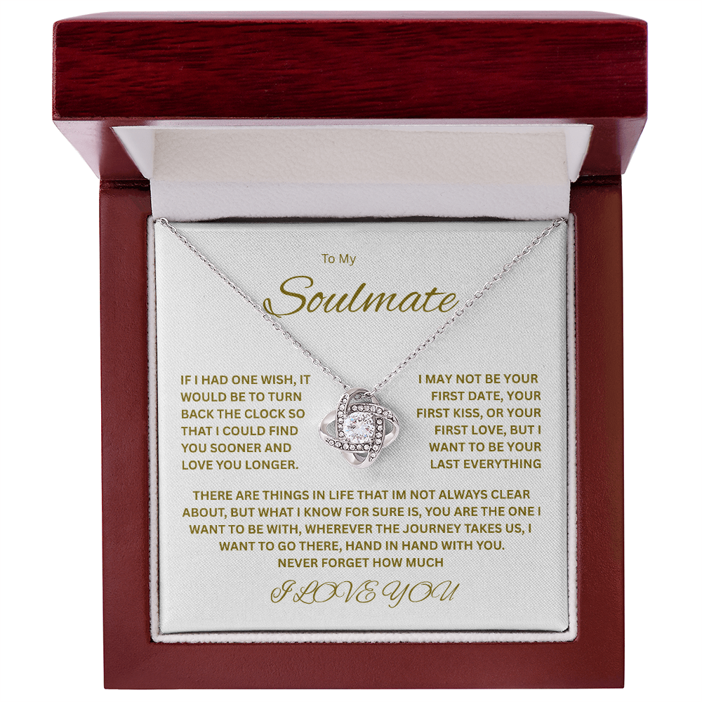 Charming Love Knot Necklace "To My Soulmate"