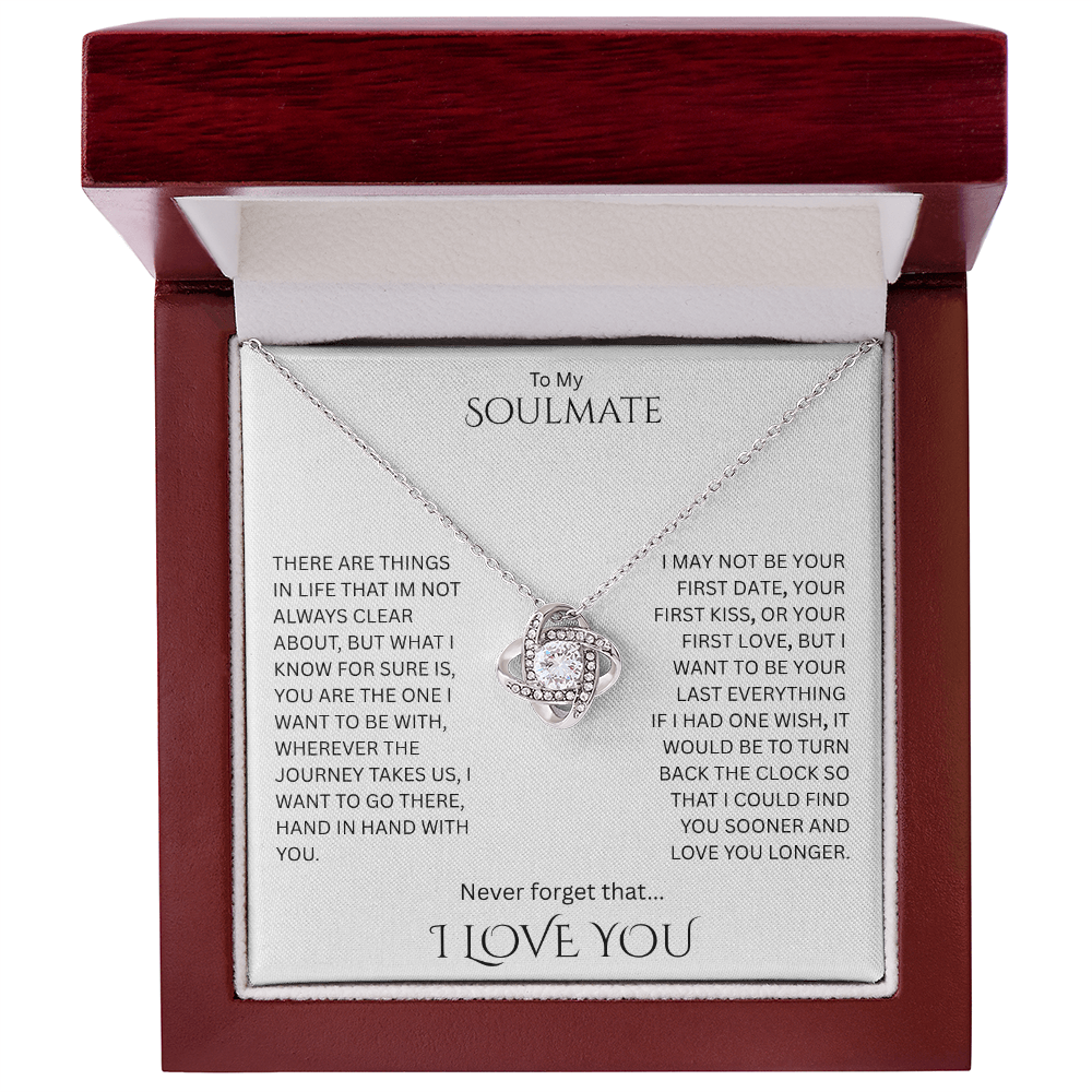Elegant Gift "To My Soulmate" Love Knot Necklace