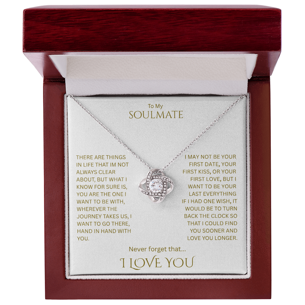Elegant Gift "To My Soulmate" Love Knot Necklace