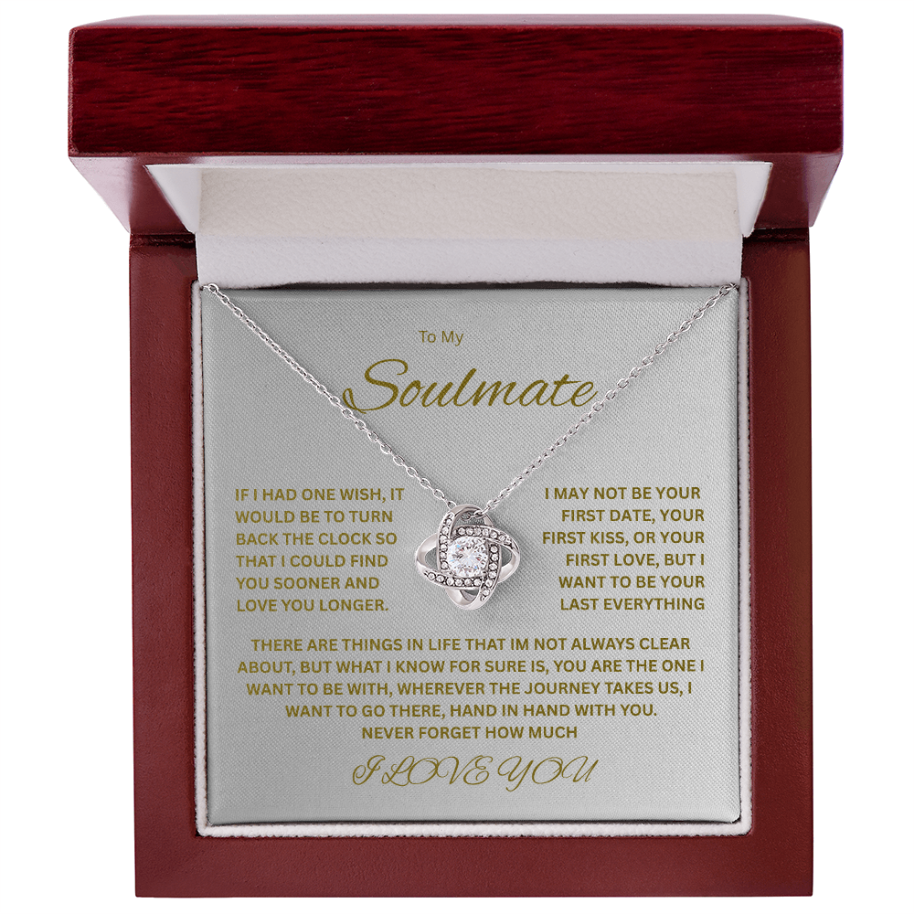Charming Love Knot Necklace "To My Soulmate"