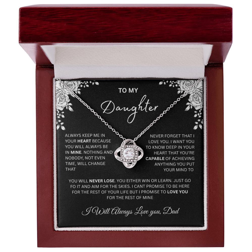 "To My Daughter, Love Dad" Gift - Love Knot Necklace