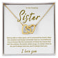 A Forever Connection "To My Amazing Sister" Interlocking Hearts Necklace