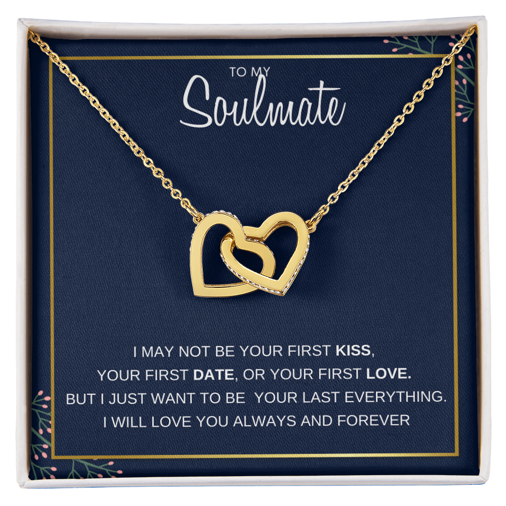 Gift for your True Love -"To My Soulmate" - Interlocking Hearts necklace
