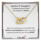 Captivating Gift "Mother & Daughter, I Love You" Interlocking Hearts Necklace