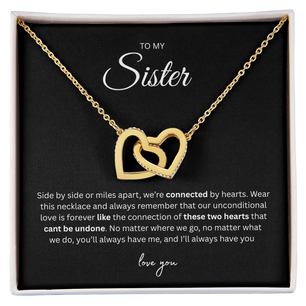 Unforgettable Gift for your Sister "To My Sister" Interlocking Hearts Necklace