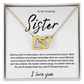 A Forever Connection "To My Amazing Sister" Interlocking Hearts Necklace