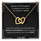 Captivating Gift "Mother & Daughter, I Love You" Interlocking Hearts Necklace