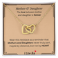 Captivating Gift "Mother & Daughter, I Love You" Interlocking Hearts Necklace