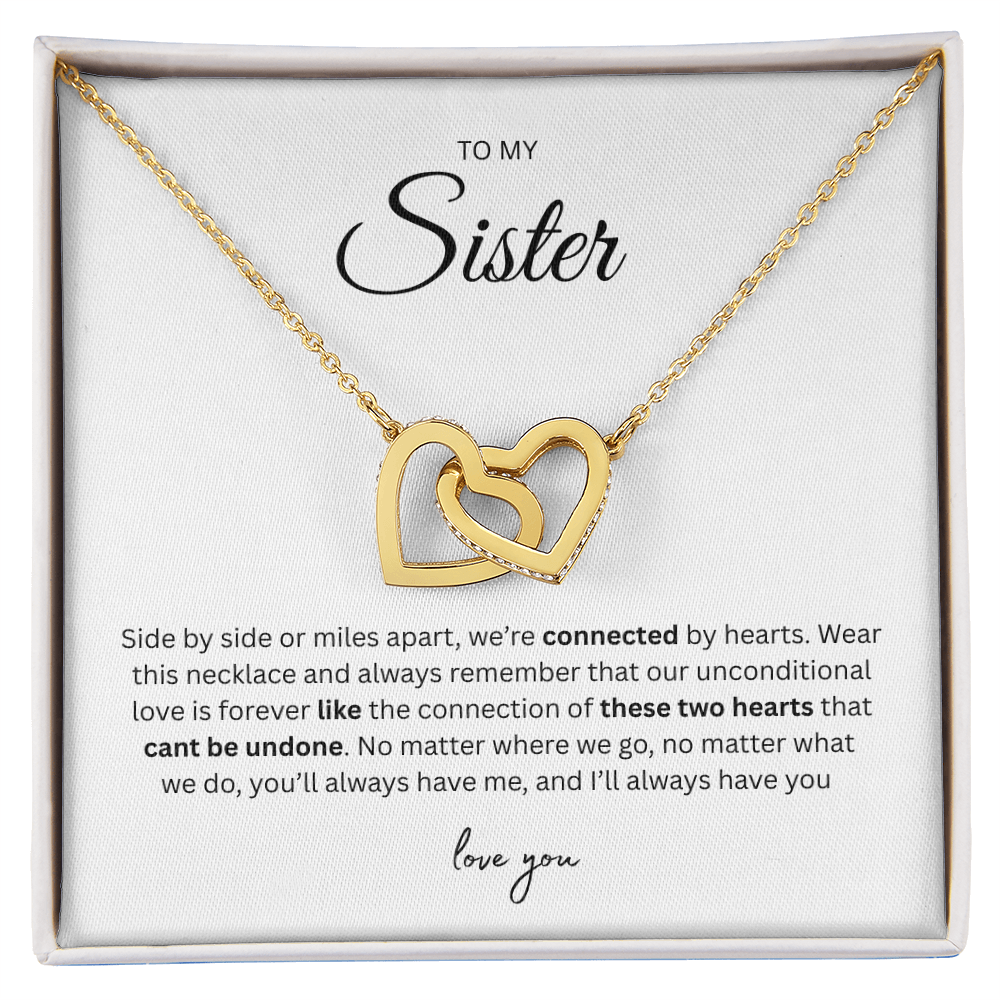 Unforgettable Gift for your Sister "To My Sister" Interlocking Hearts Necklace