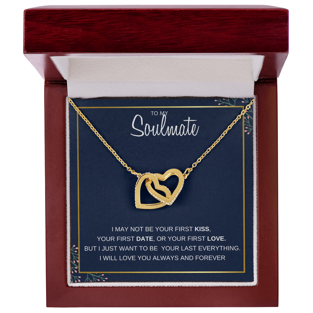 Gift for your True Love -"To My Soulmate" - Interlocking Hearts necklace