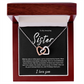 A Forever Connection "To My Amazing Sister" Interlocking Hearts Necklace