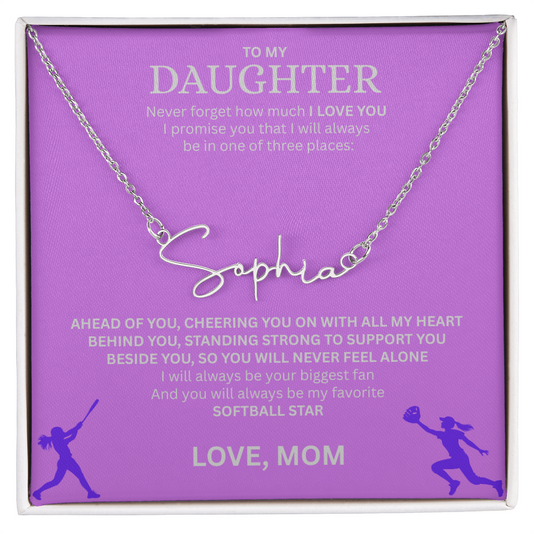 Shine a light on her success with this "Signature Name Necklace"
