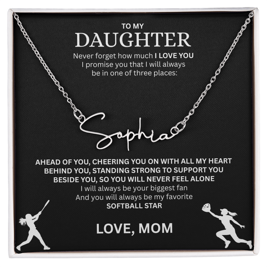 Shine a light on her success with this "Signature Name Necklace"