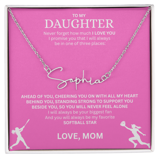 Shine a light on her success with this "Signature Name Necklace"