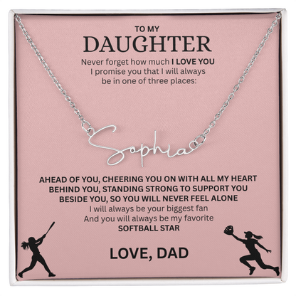 Shine a light on her success with this "Signature Name Necklace"