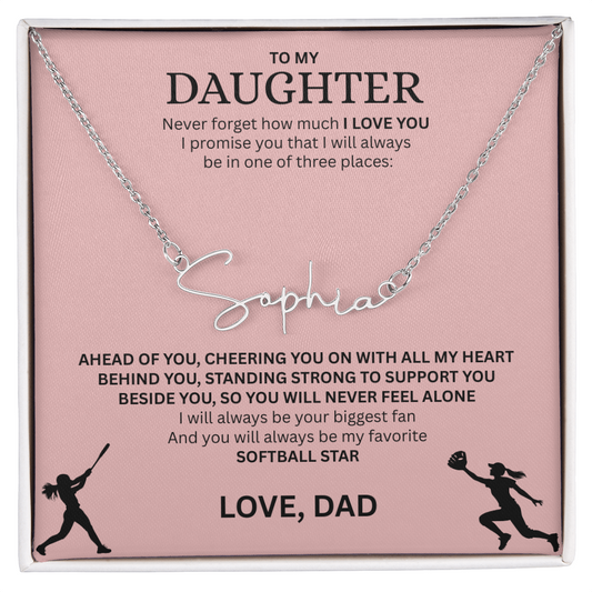 Shine a light on her success with this "Signature Name Necklace"