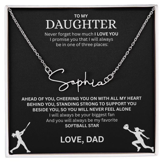 Shine a light on her success with this "Signature Name Necklace"