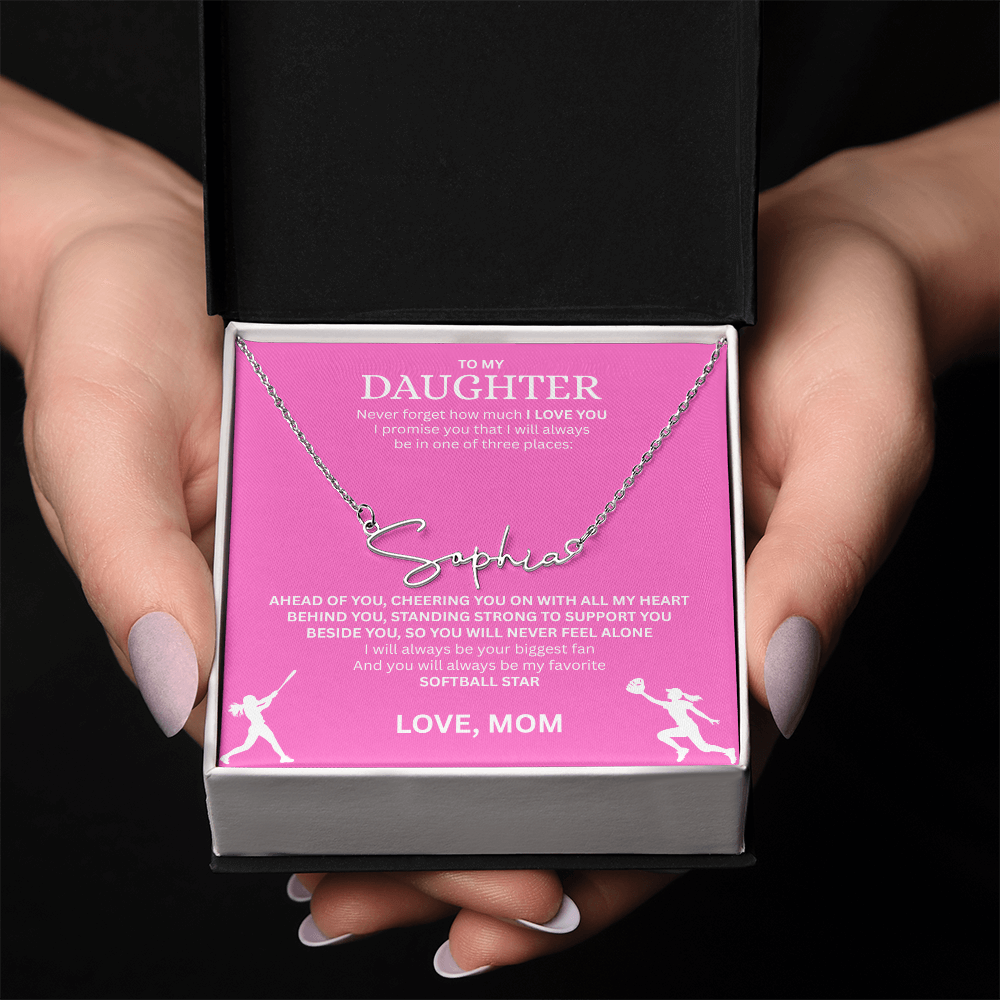 Shine a light on her success with this "Signature Name Necklace"