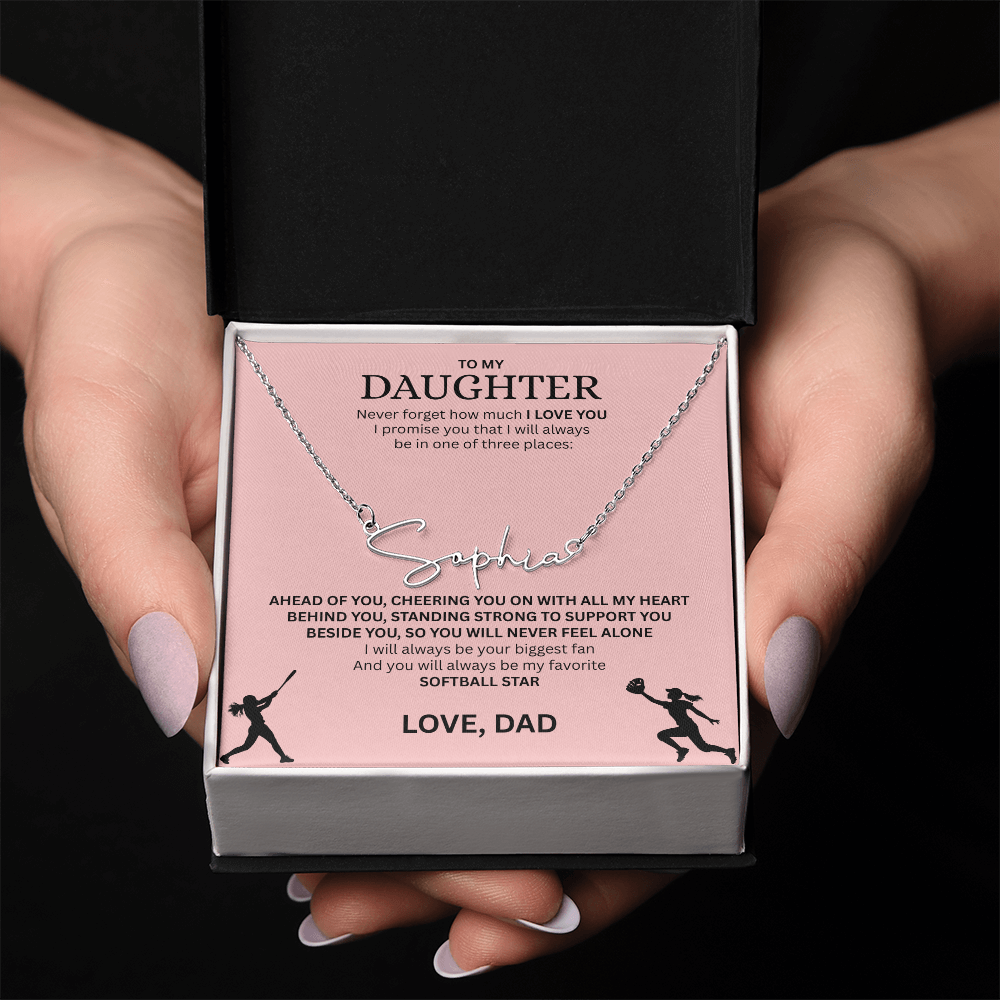 Shine a light on her success with this "Signature Name Necklace"