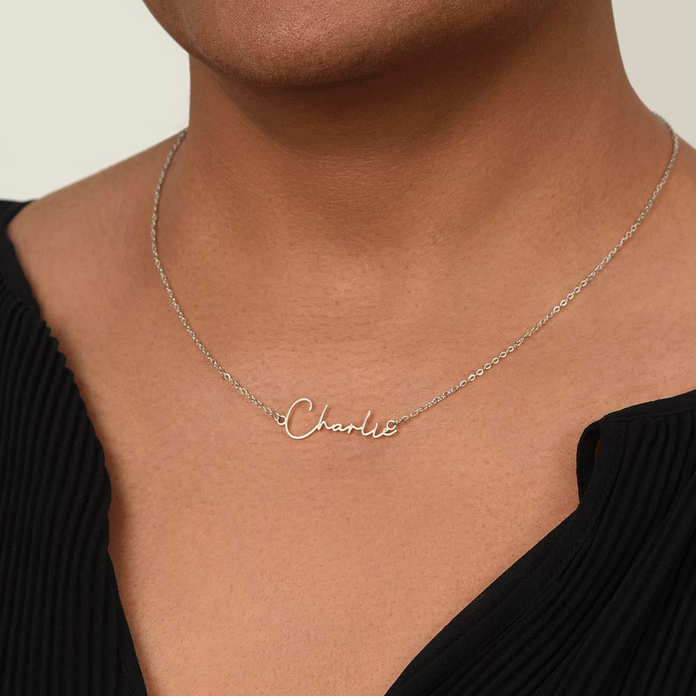 Celebrate your "All-Star" with this Signature Name Necklace