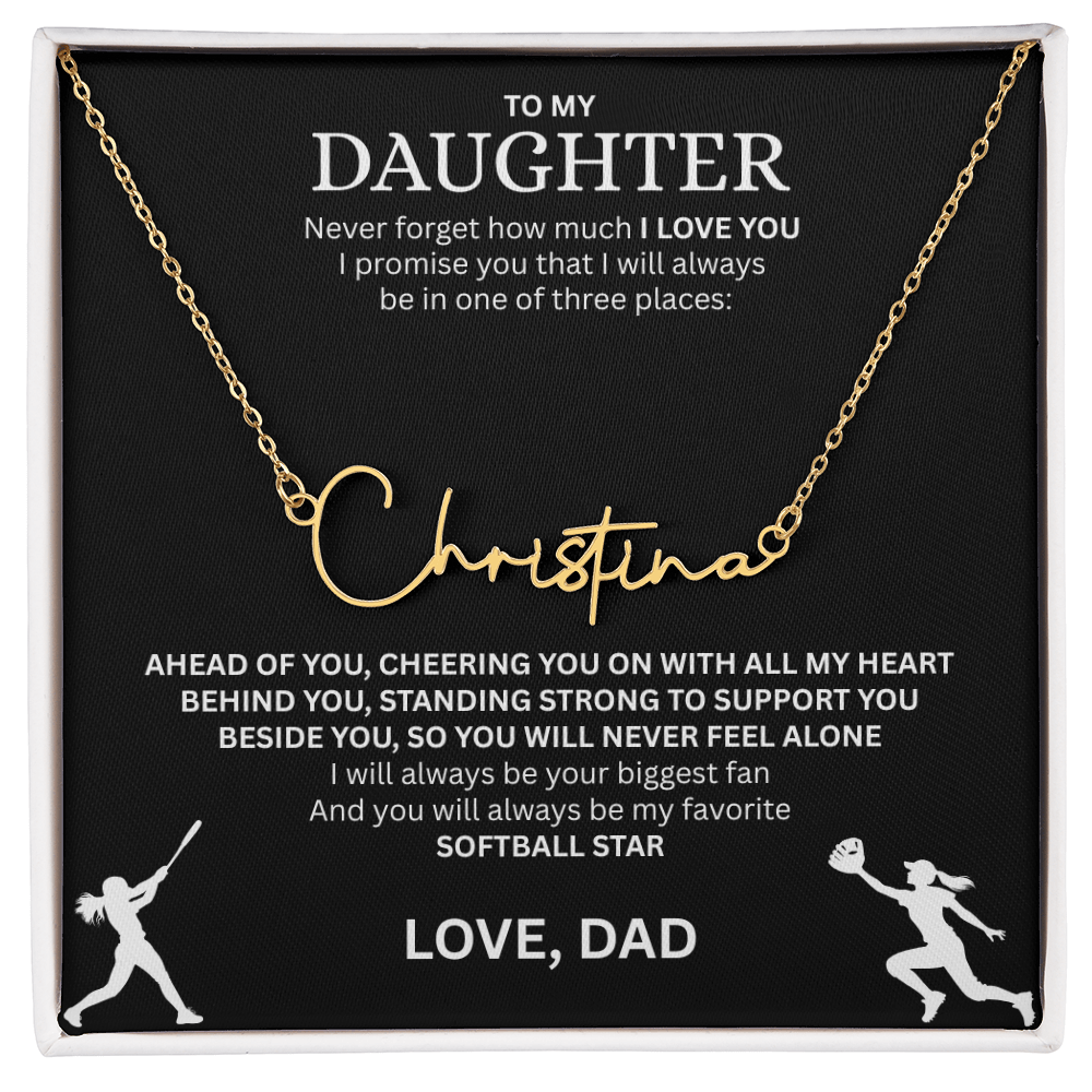 Shine a light on her success with this "Signature Name Necklace"