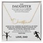 Commend your daughters hard work with this gift; the "Signature Name Necklace"