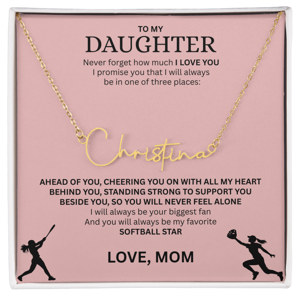 Shine a light on her success with this "Signature Name Necklace"