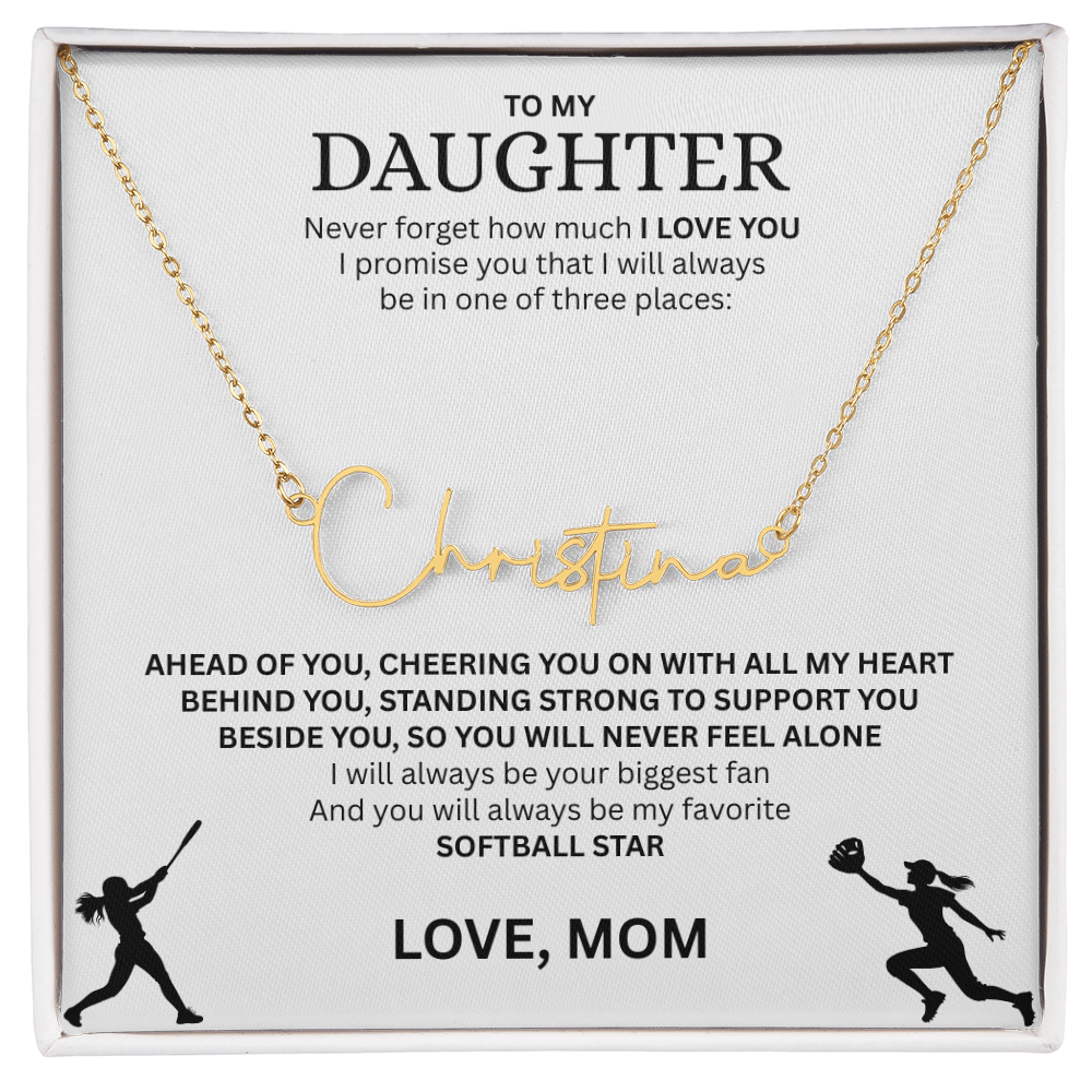 Shine a light on her success with this "Signature Name Necklace"
