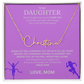 Commend your daughters hard work with this gift; the "Signature Name Necklace"