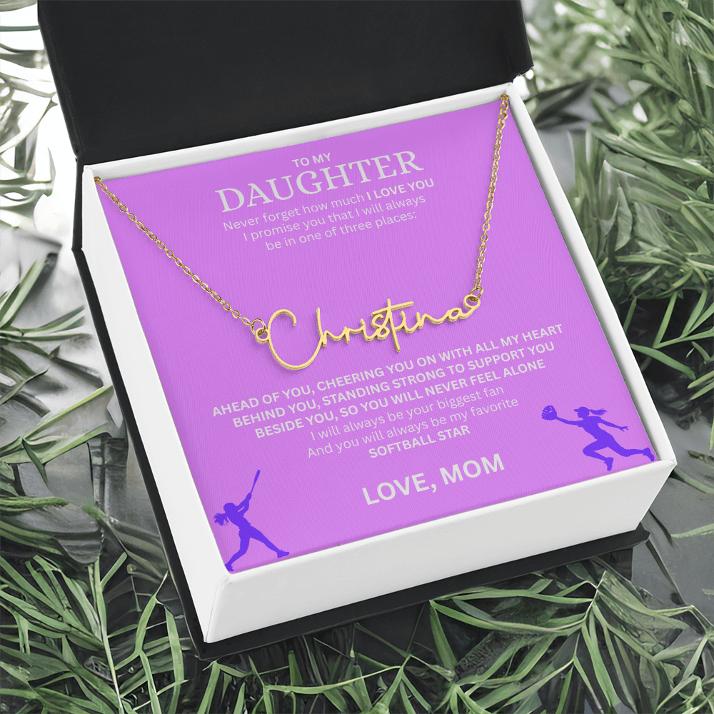 Shine a light on her success with this "Signature Name Necklace"