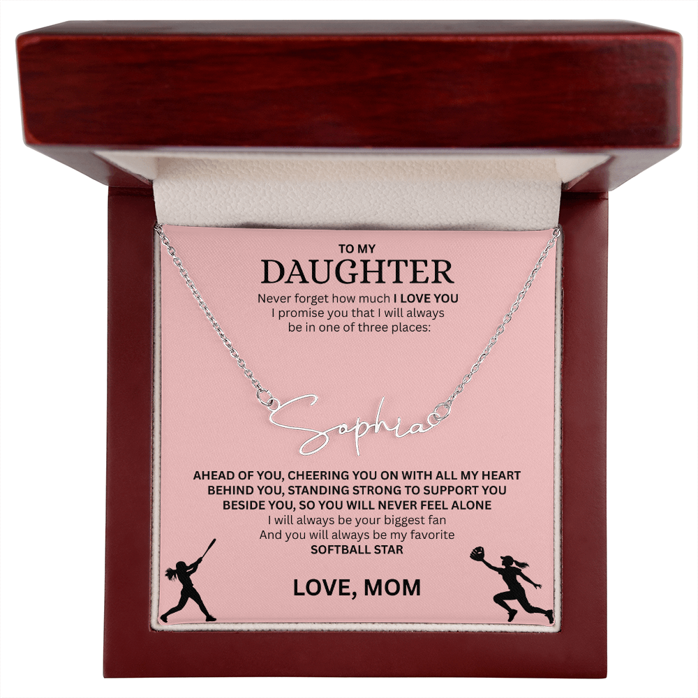 Shine a light on her success with this "Signature Name Necklace"