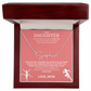 Commend your daughters hard work with this gift; the "Signature Name Necklace"