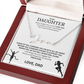 Commend your daughters hard work with this gift; the "Signature Name Necklace"