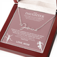 Commend your daughters hard work with this gift; the "Signature Name Necklace"