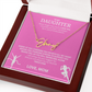 Commend your daughters hard work with this gift; the "Signature Name Necklace"