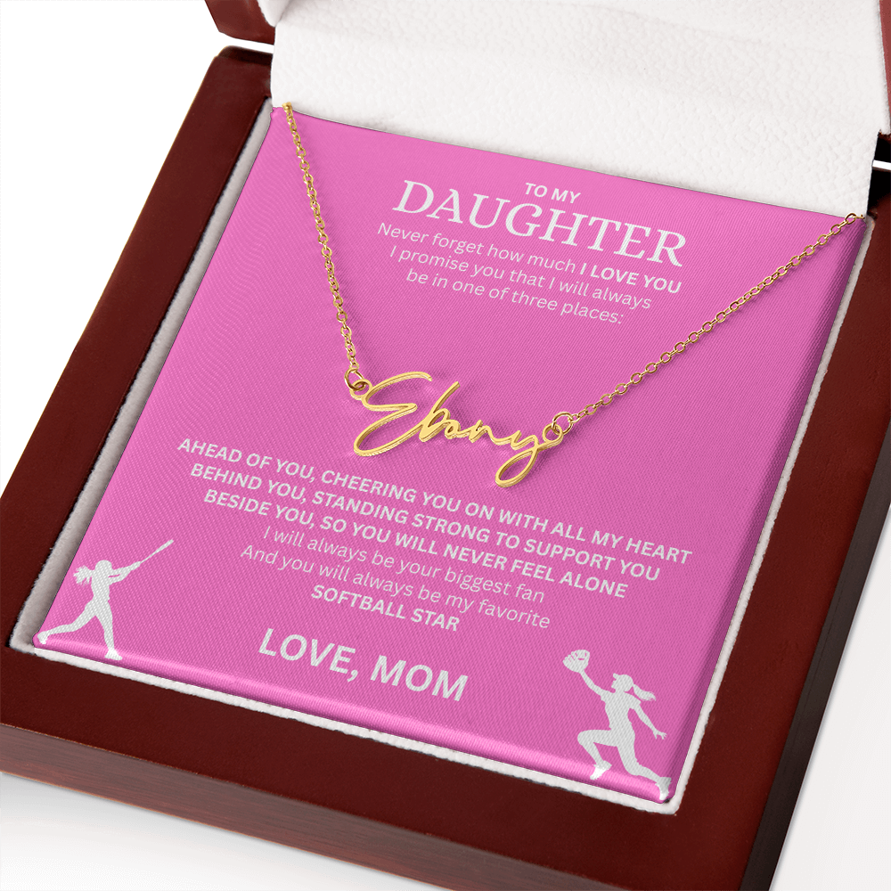Shine a light on her success with this "Signature Name Necklace"