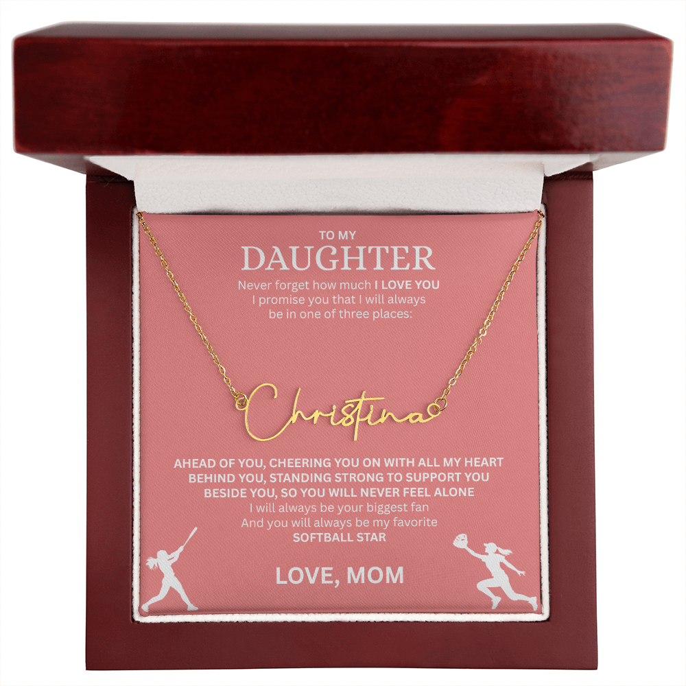 Shine a light on her success with this "Signature Name Necklace"