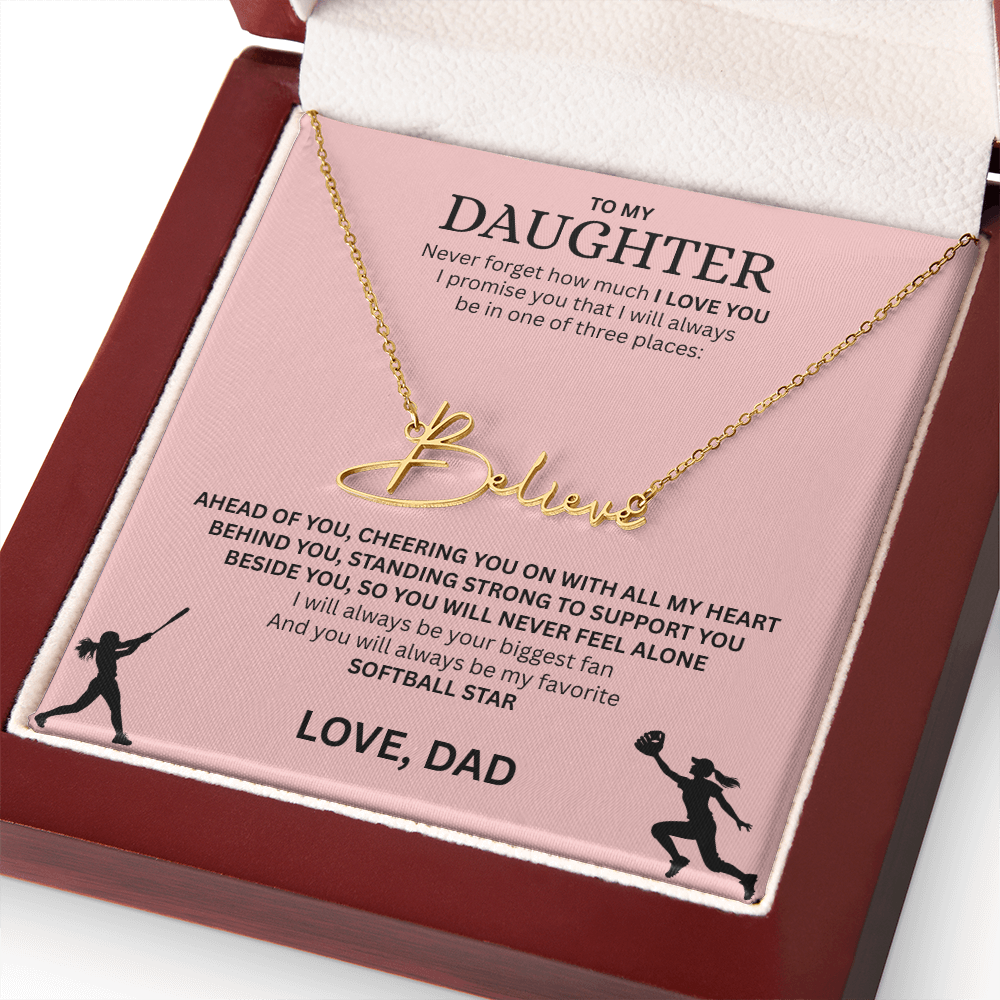 Shine a light on her success with this "Signature Name Necklace"