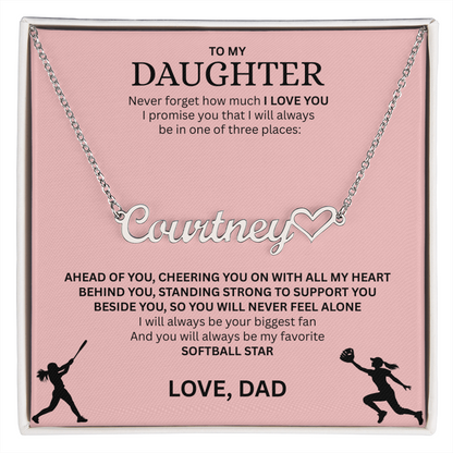 Applaud your daughter's greatness with a "Heart Name Necklace"