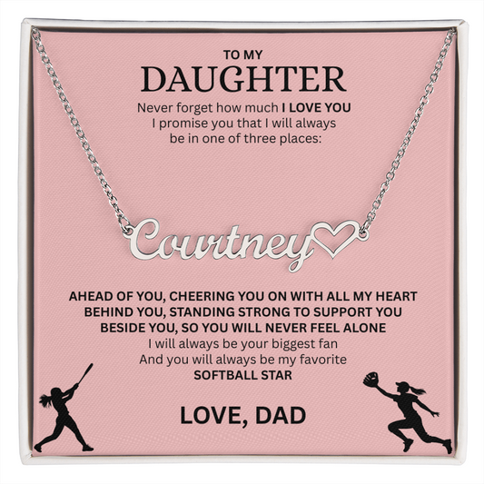 Applaud your daughter's greatness with a "Heart Name Necklace"