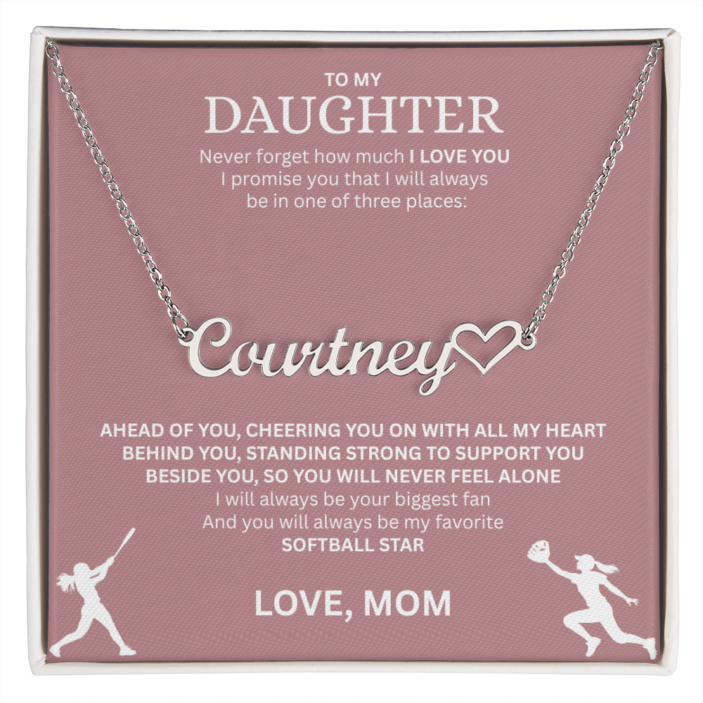 Applaud your daughter's greatness with a "Heart Name Necklace"