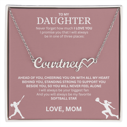 Applaud your daughter's greatness with a "Heart Name Necklace"