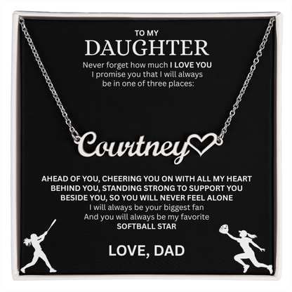 Applaud your daughter's greatness with a "Heart Name Necklace"