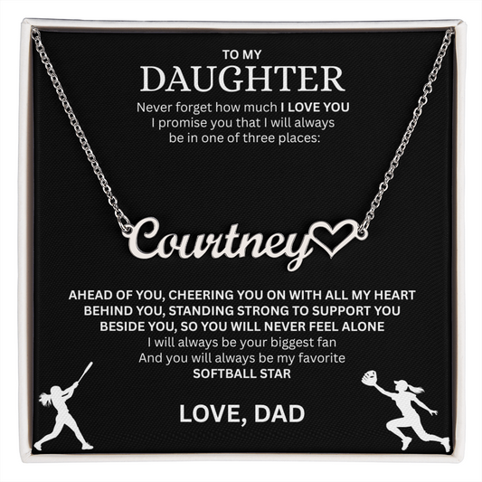 Applaud your daughter's greatness with a "Heart Name Necklace"